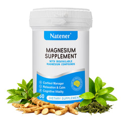 Natener Quad Magnesium bottle shown for daily focus support.