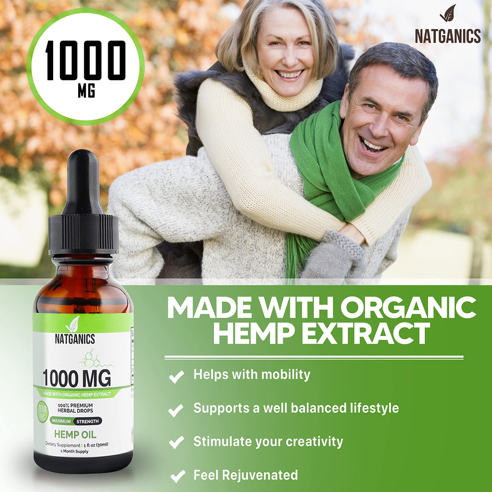 Natganics mint-flavored hemp oil drops with pleasant taste
