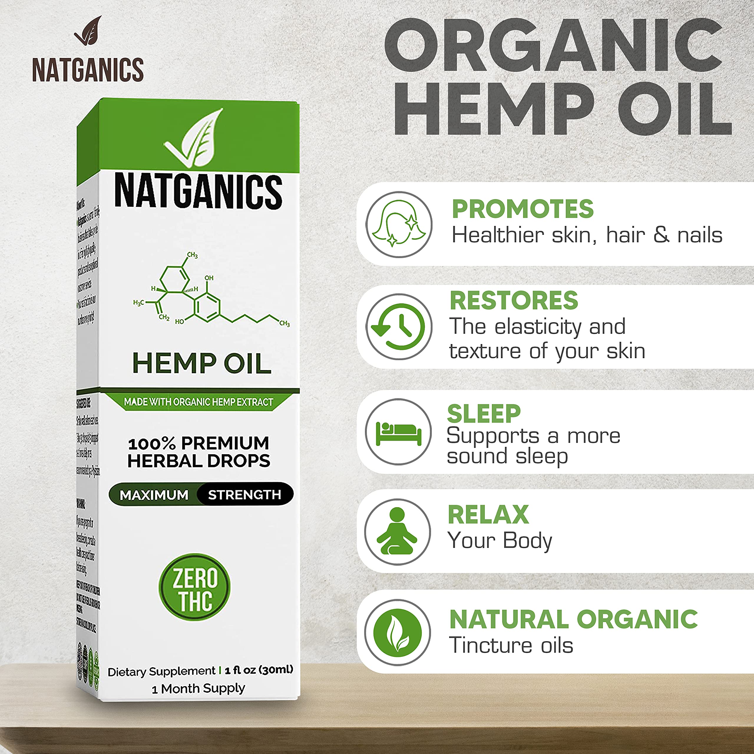 Natganics third-party certification label ensuring purity and consistency