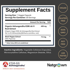 Natgrown Ashwagandha KSM66 root origin image showing premium extract for consistent results.