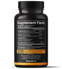 Natgrown capsules display Ashwagandha-Maca mix for sustained energy support