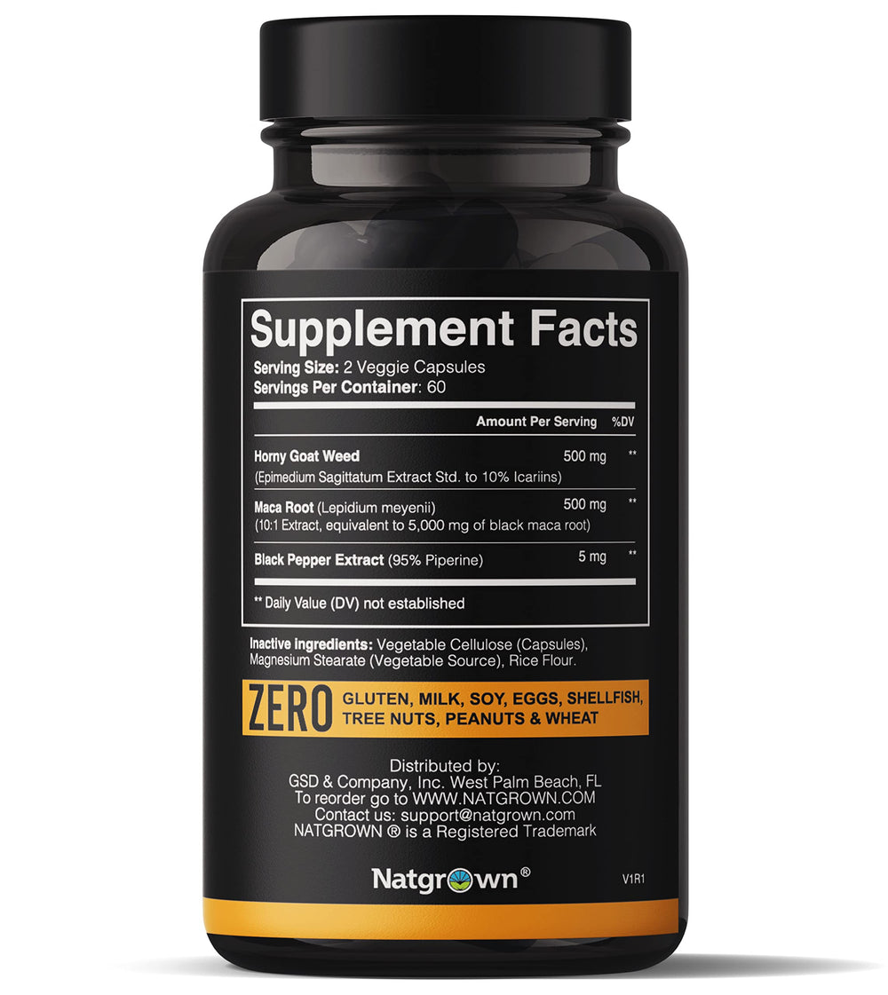 Natgrown Epimedium extract jar shows 10% icariin for daily wellness.