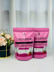 Nathalie Beauty Collagen Up drink served in glass for radiant skin support