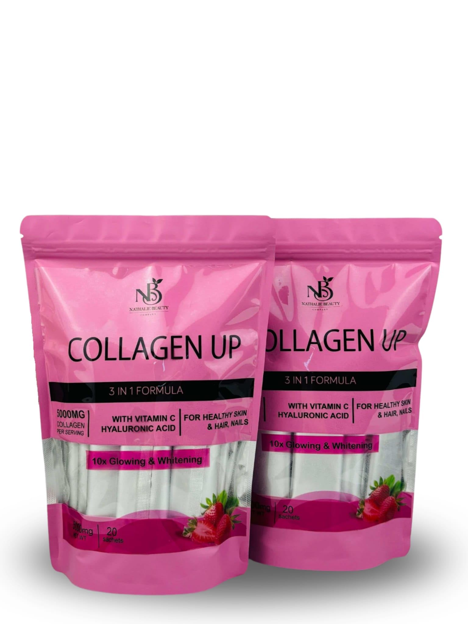 Nathalie Beauty Collagen Up sachet packaging for daily beauty support