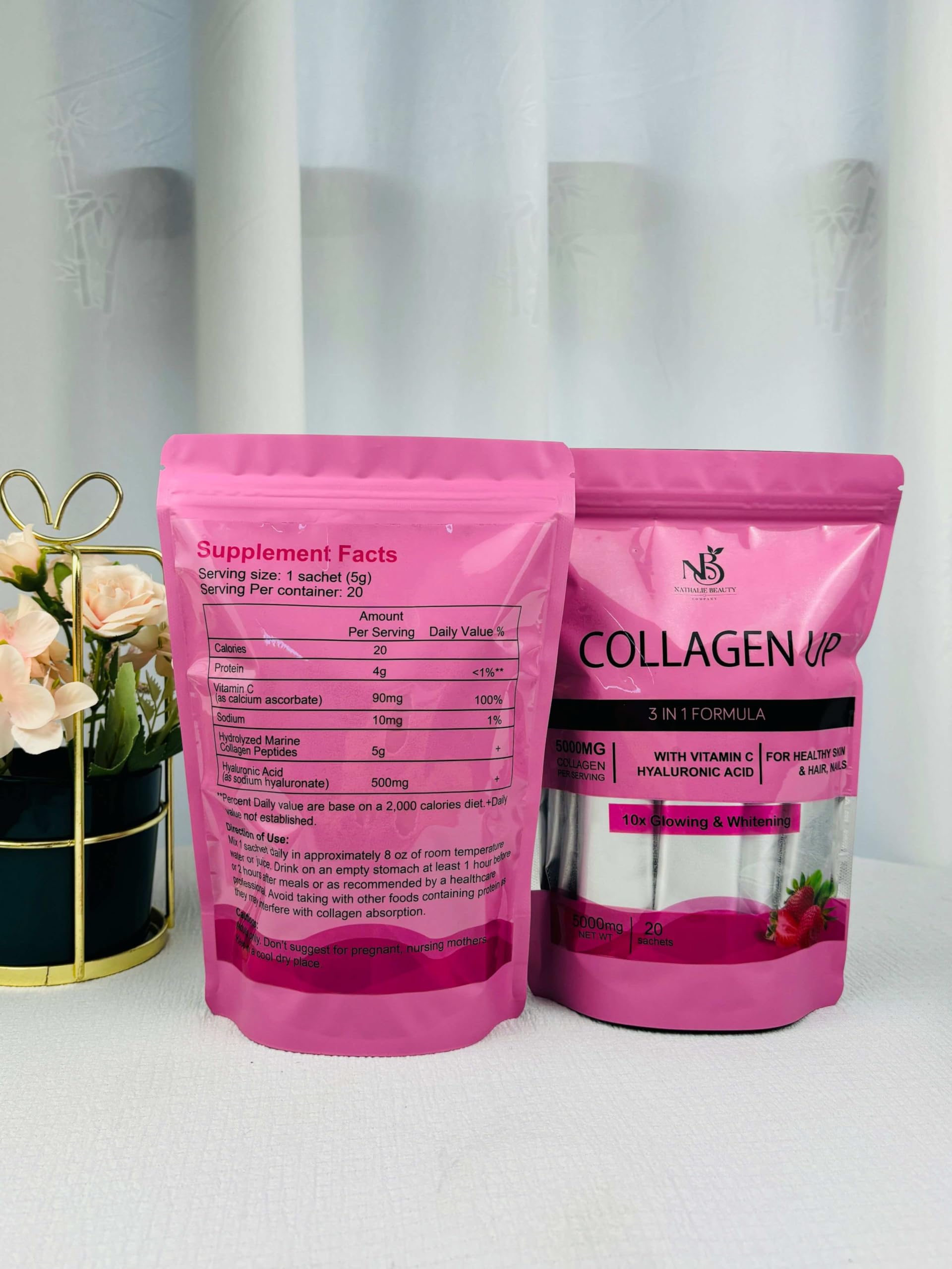Nathalie Beauty Collagen Up skin hair nails benefits visual