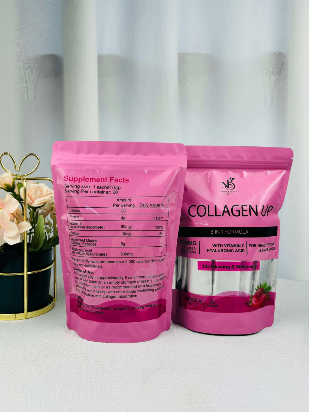 Nathalie Beauty Collagen Up skin hair nails benefits visual