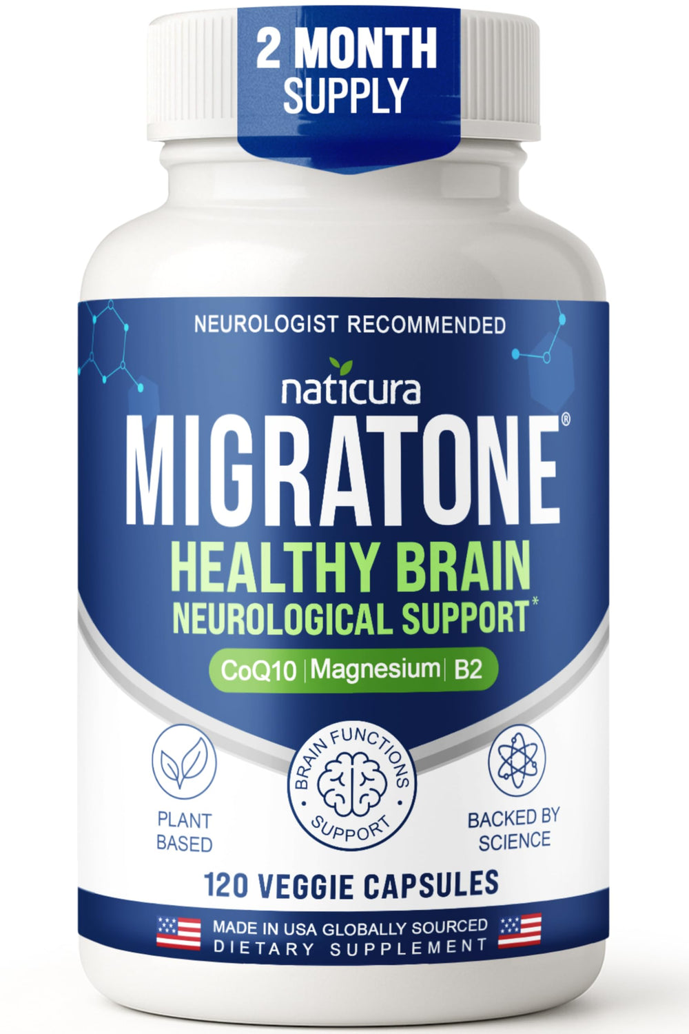 Naticura Migratone bottle front view for daily support and trust