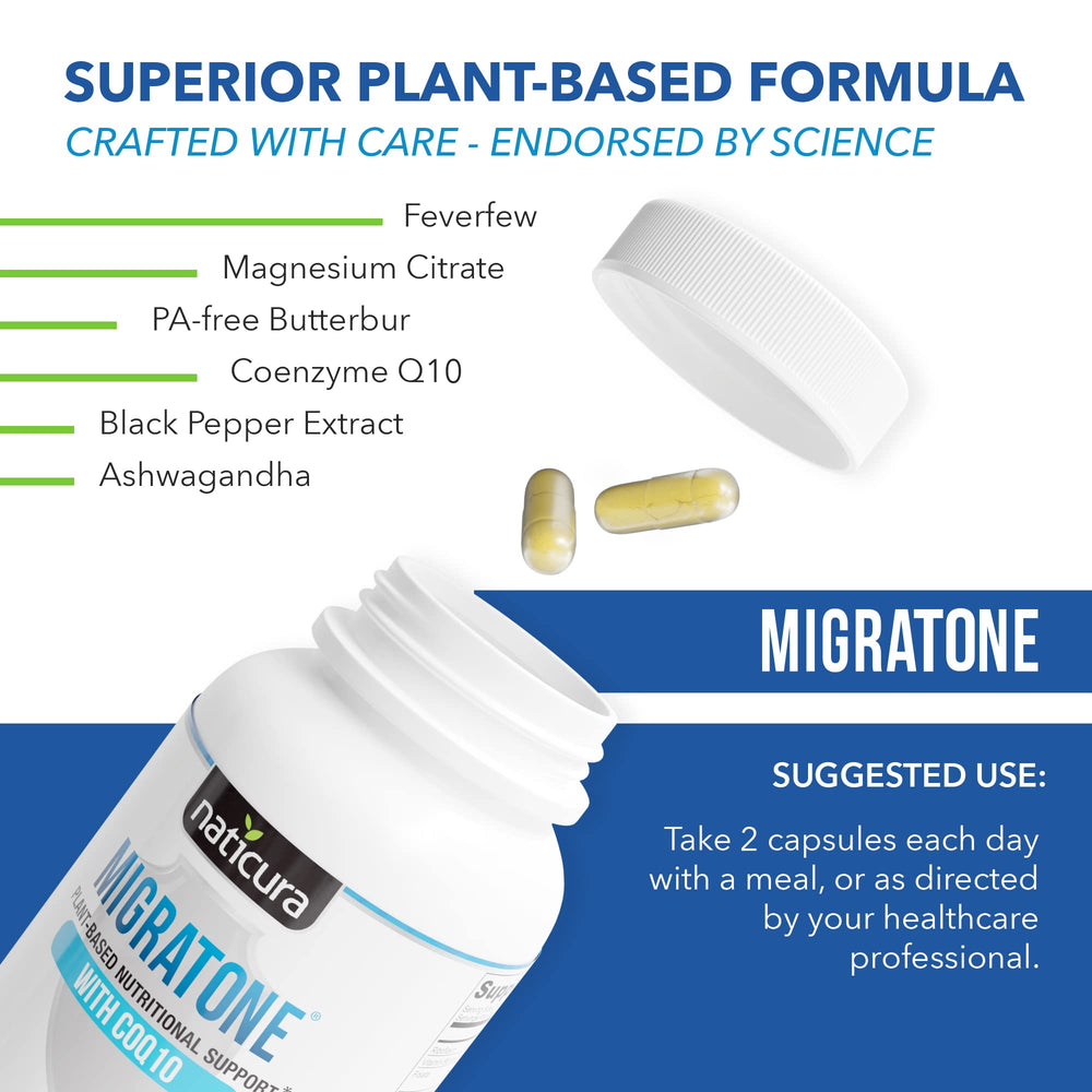 Naticura Migratone ingredients panel highlighting key components