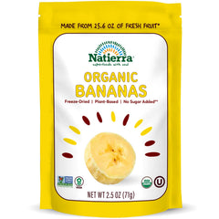 Natierra Organic Freeze-Dried Bananas slices, crispy snack for on-the-go