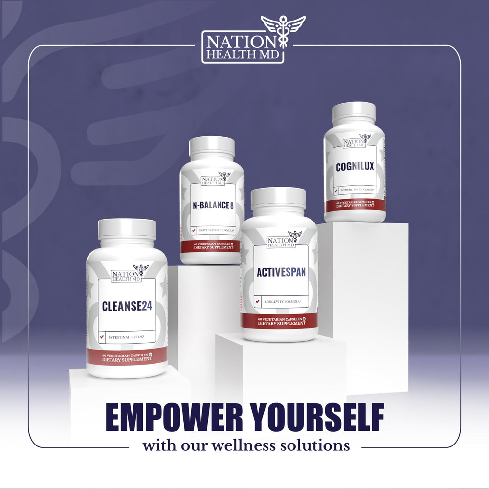 Nation Health MD ActiveSpan capsules in hand suggesting convenient daily use.