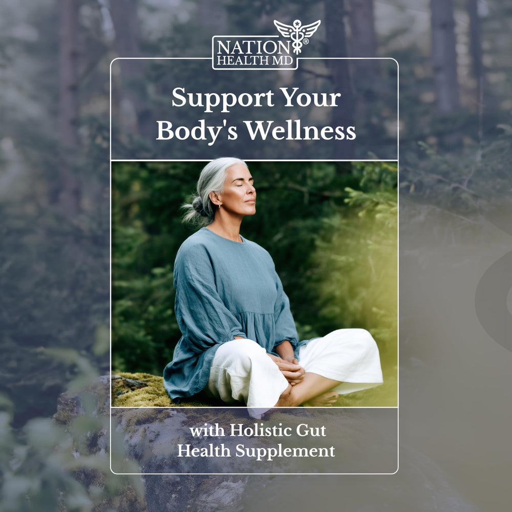Nation Health MD Cleanse24 black walnut extract conveys gut balance and cleansing potential.