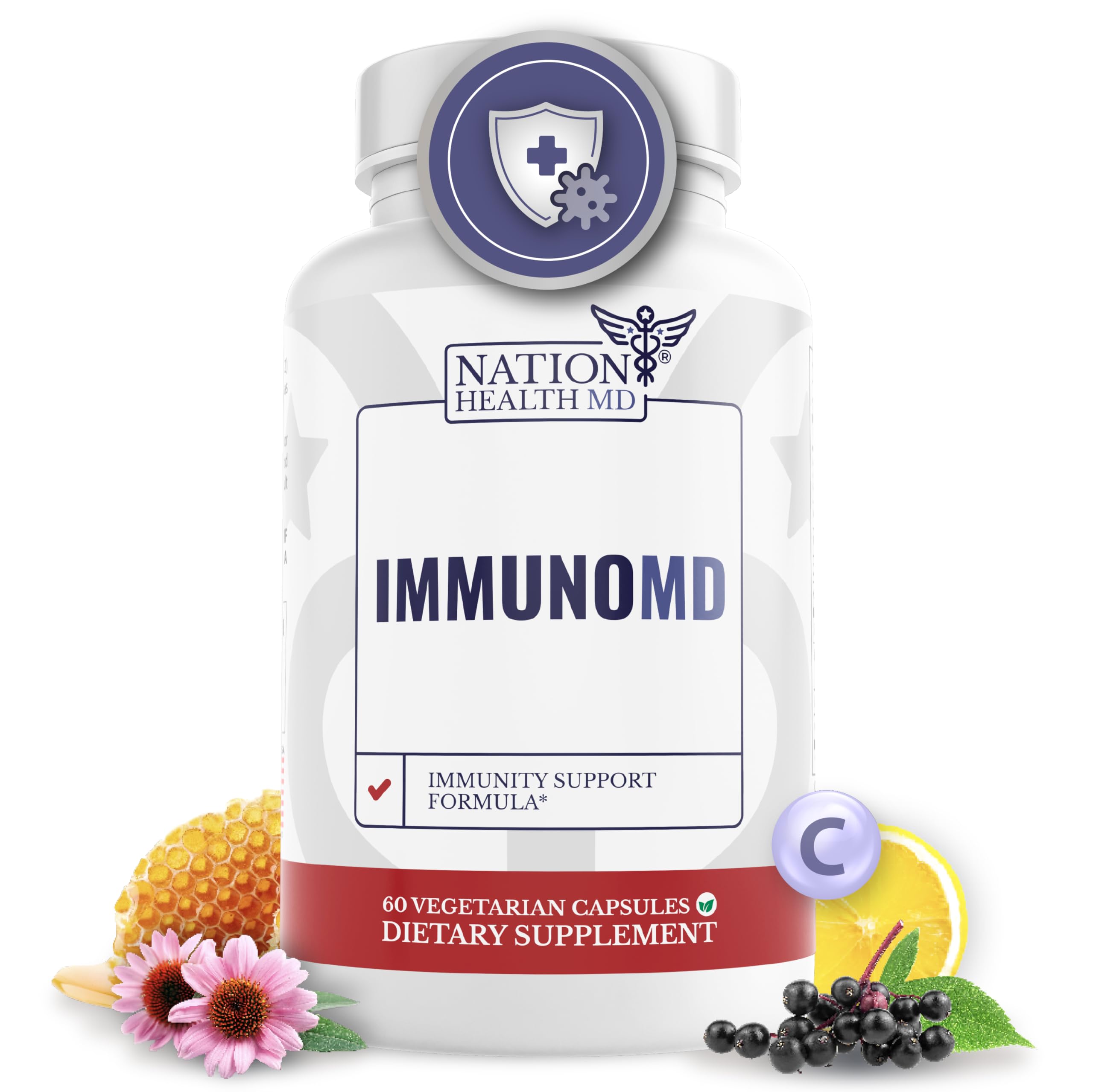 Nation Health MD Immuno MD bottle on table ready for daily immune support