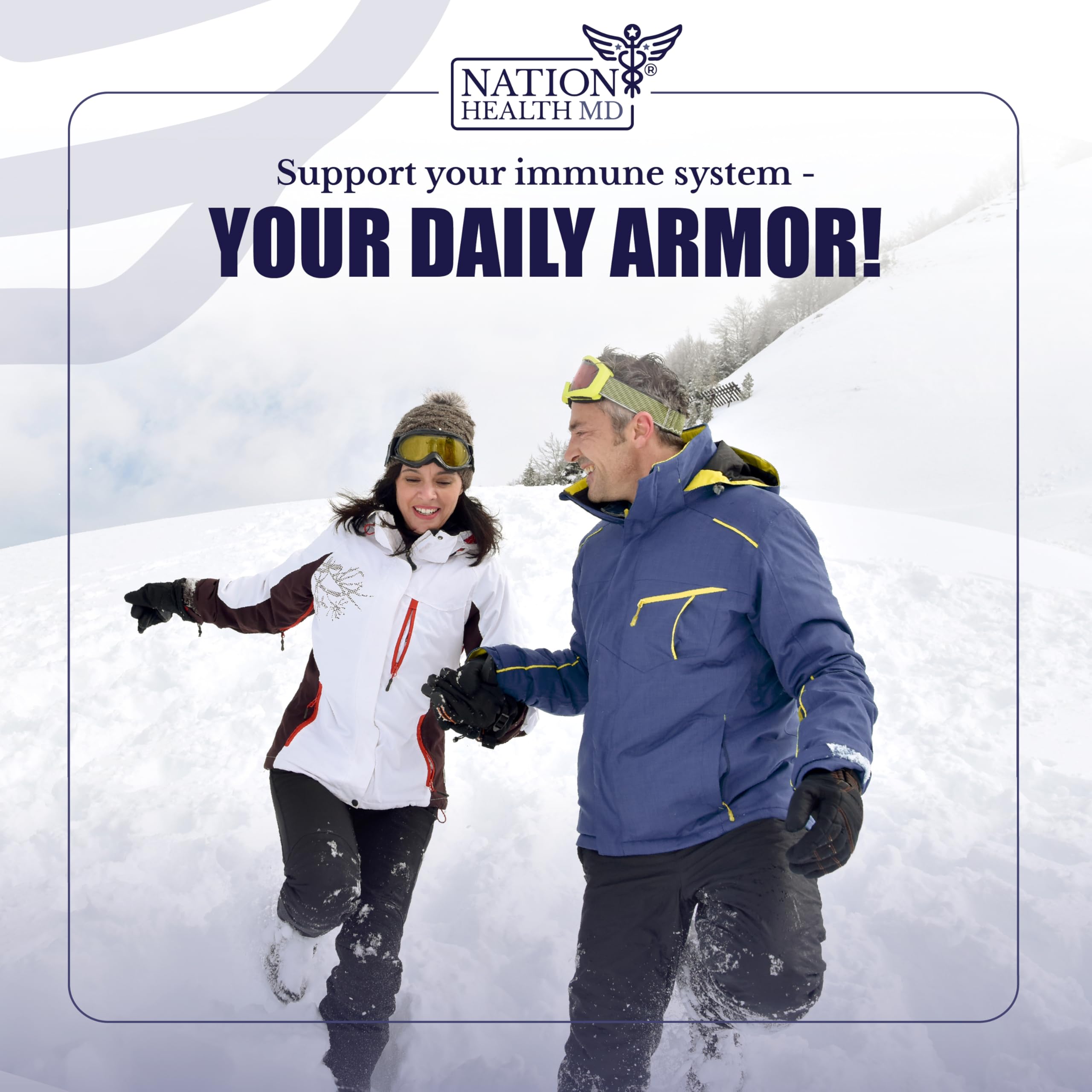 Lifestyle scene showing Immuno MD as part of a daily health routine