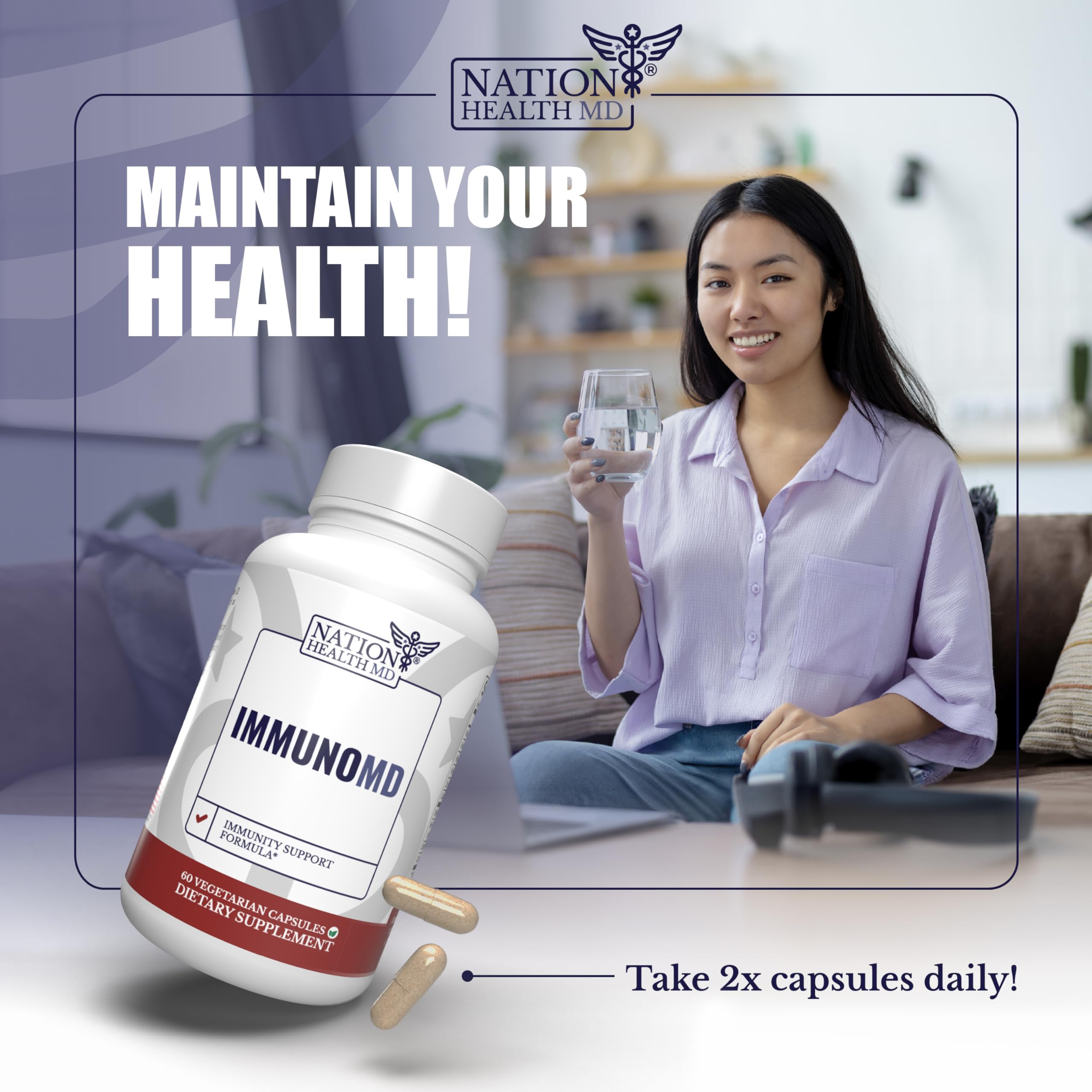 Immuno MD on a shelf in a bright wellness setting