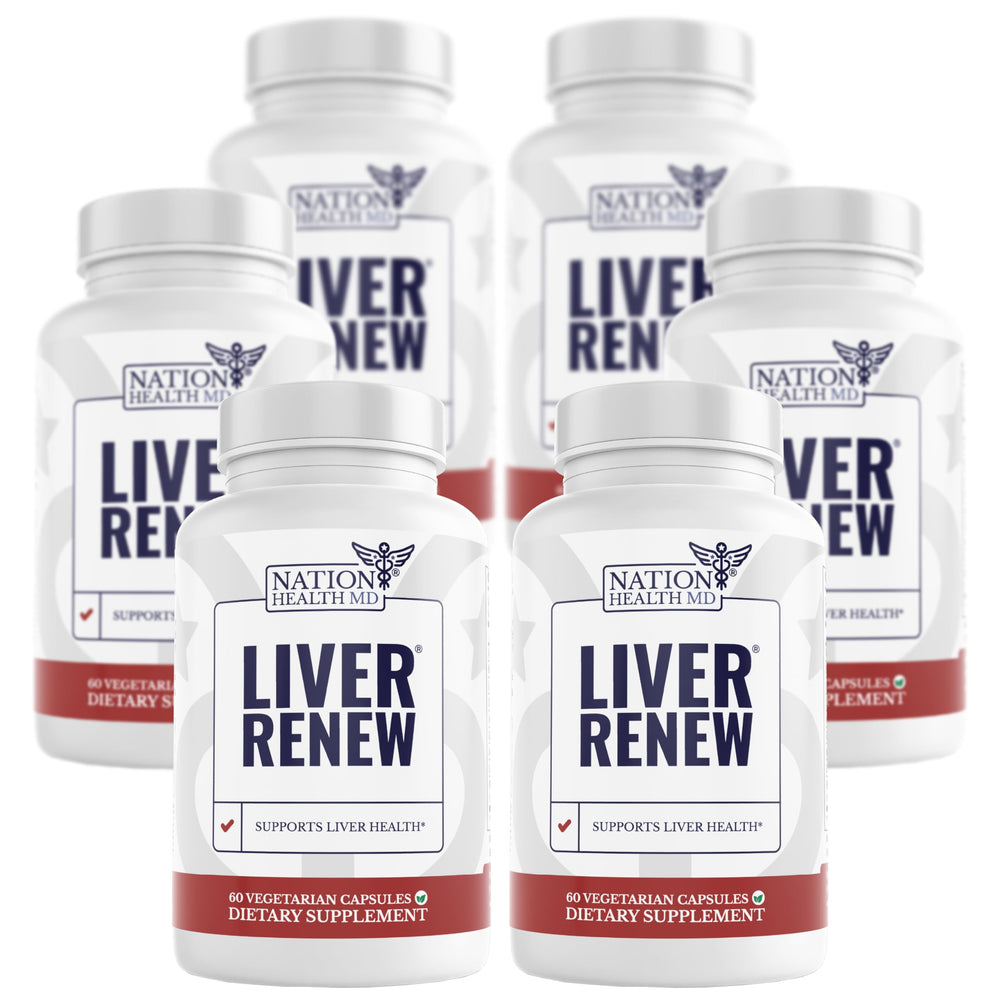 Nation Health MD Liver Renew bottle front signaling daily liver support.
