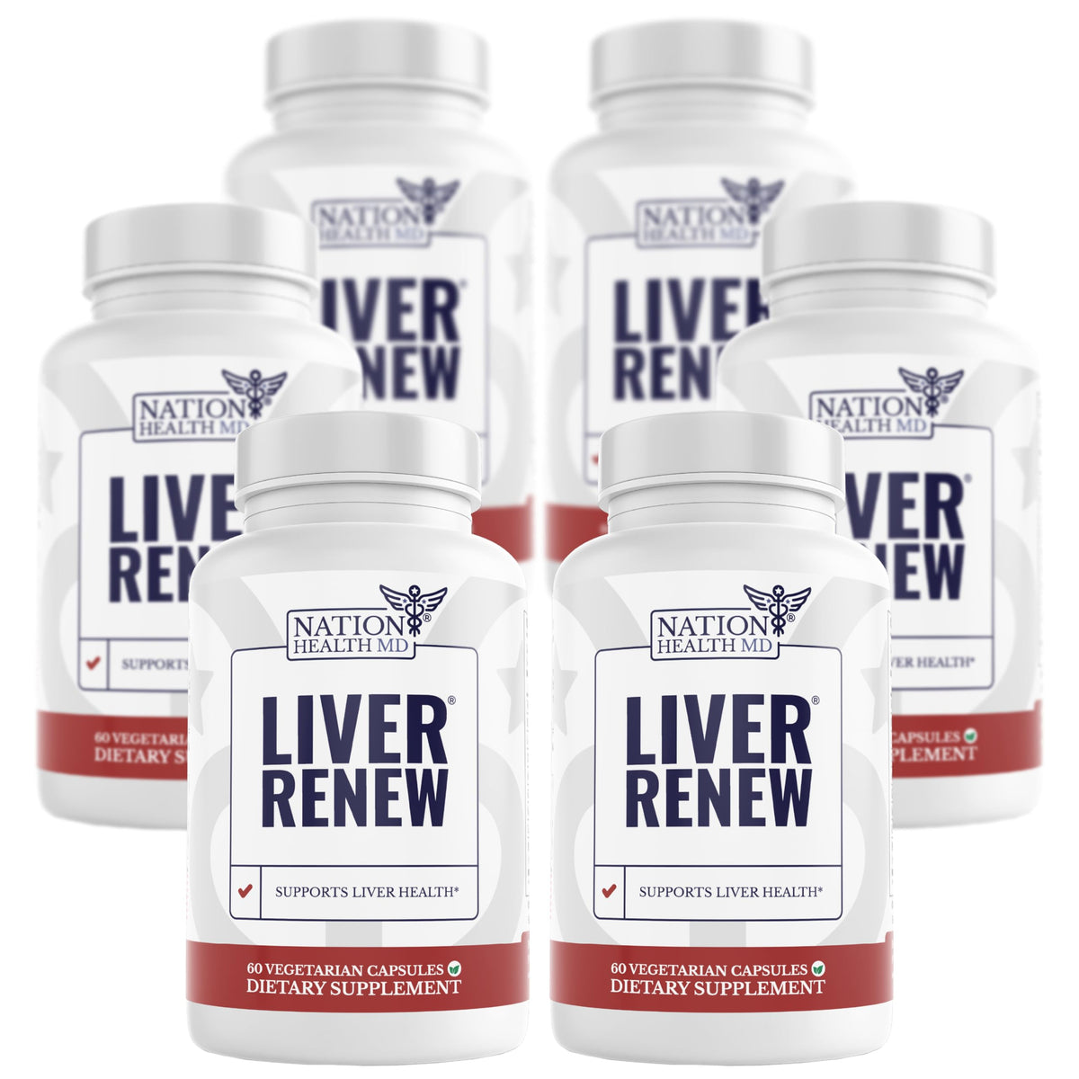 Nation Health MD Liver Renew bottle front signaling daily liver support.