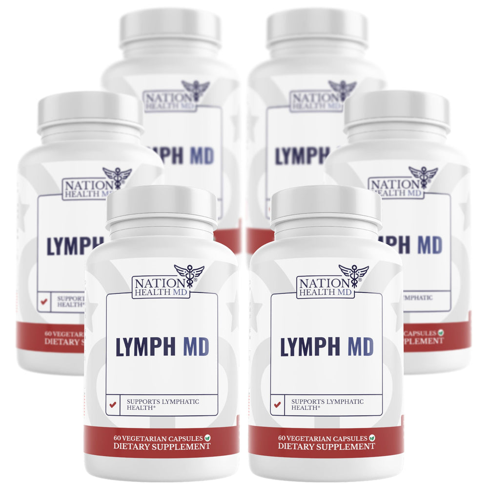 NATION HEALTH MD Lymph MD bottle cap with capsules for easy daily lymph support