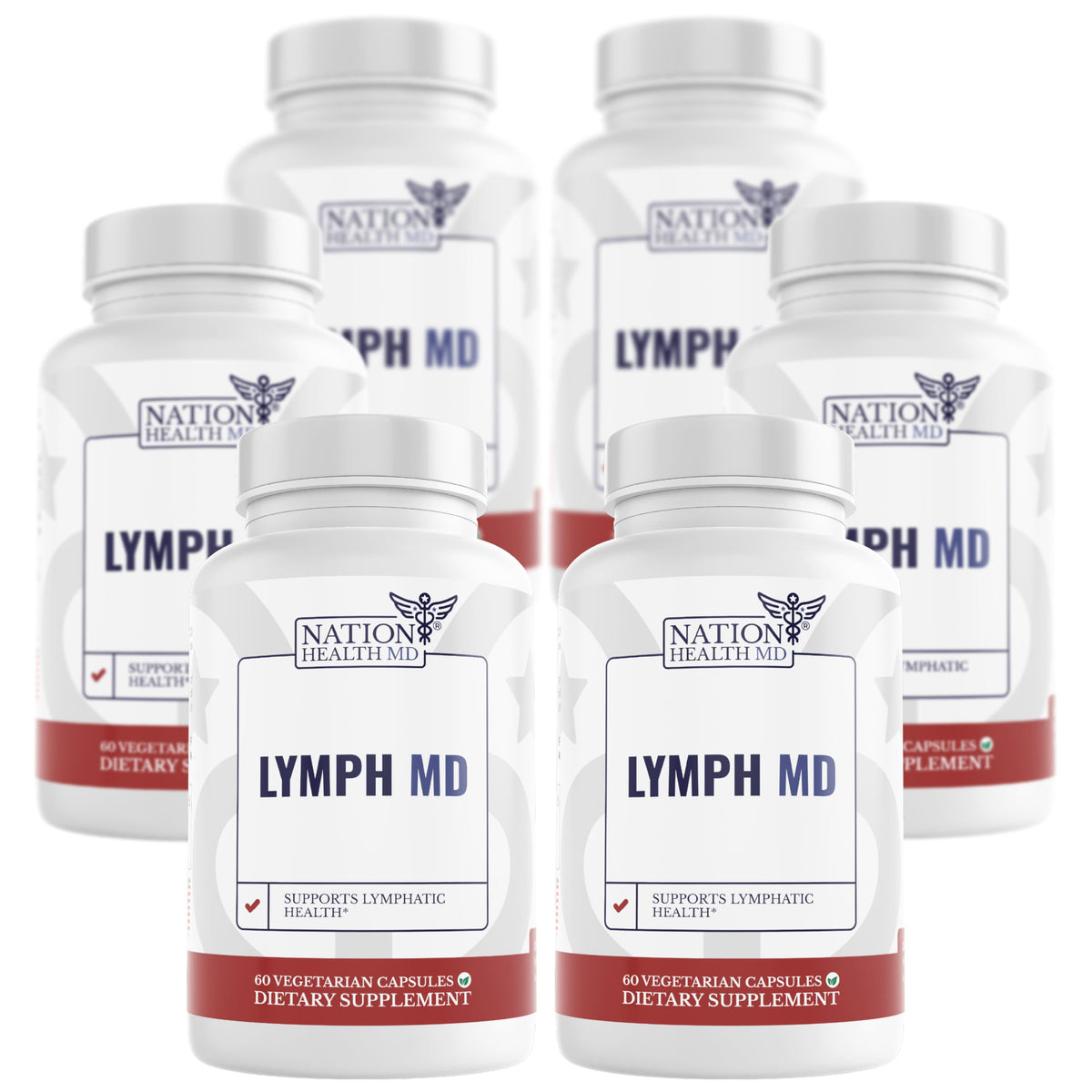 NATION HEALTH MD Lymph MD bottle cap with capsules for easy daily lymph support