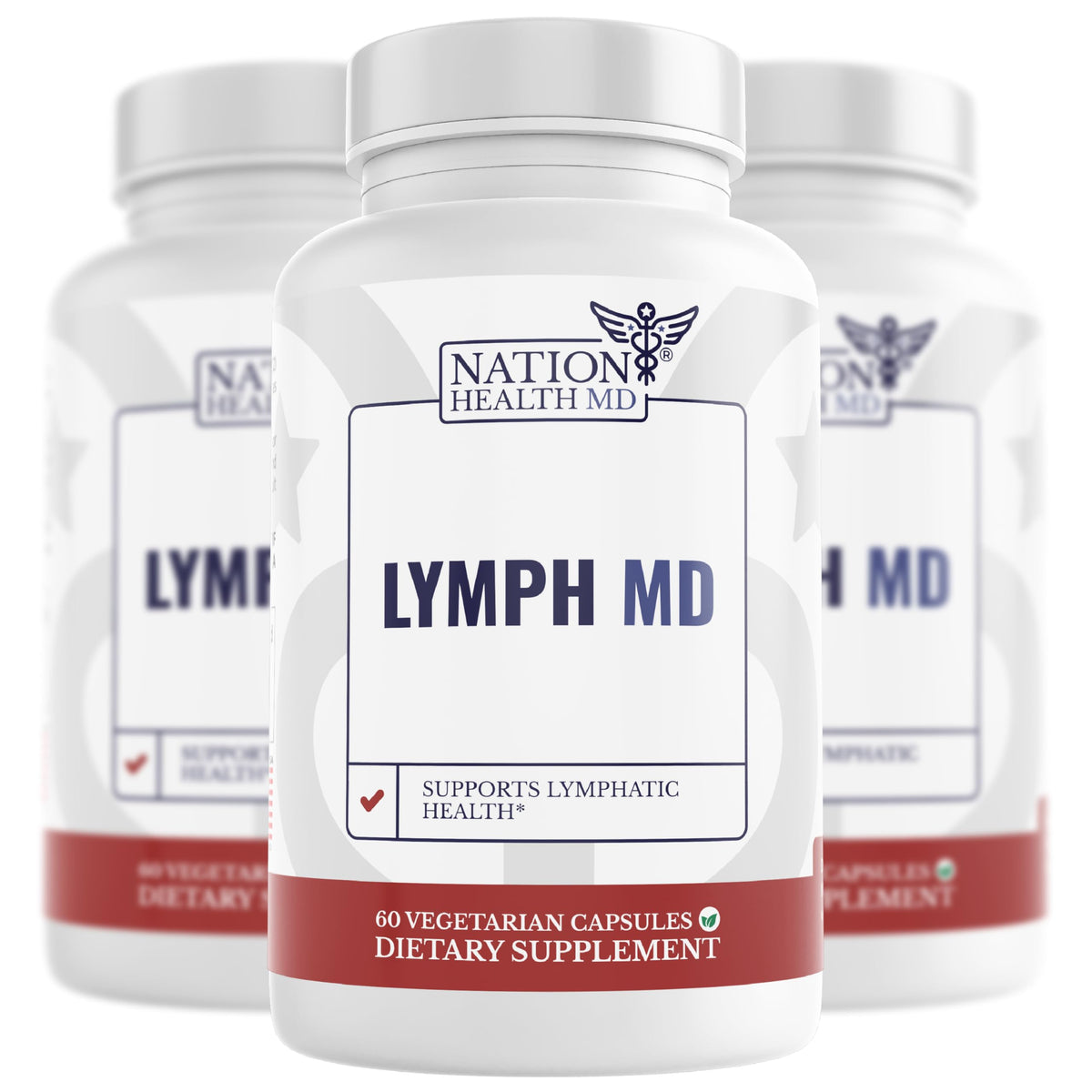 Nation Health MD Lymph MD bottle label for daily plant-based wellness support