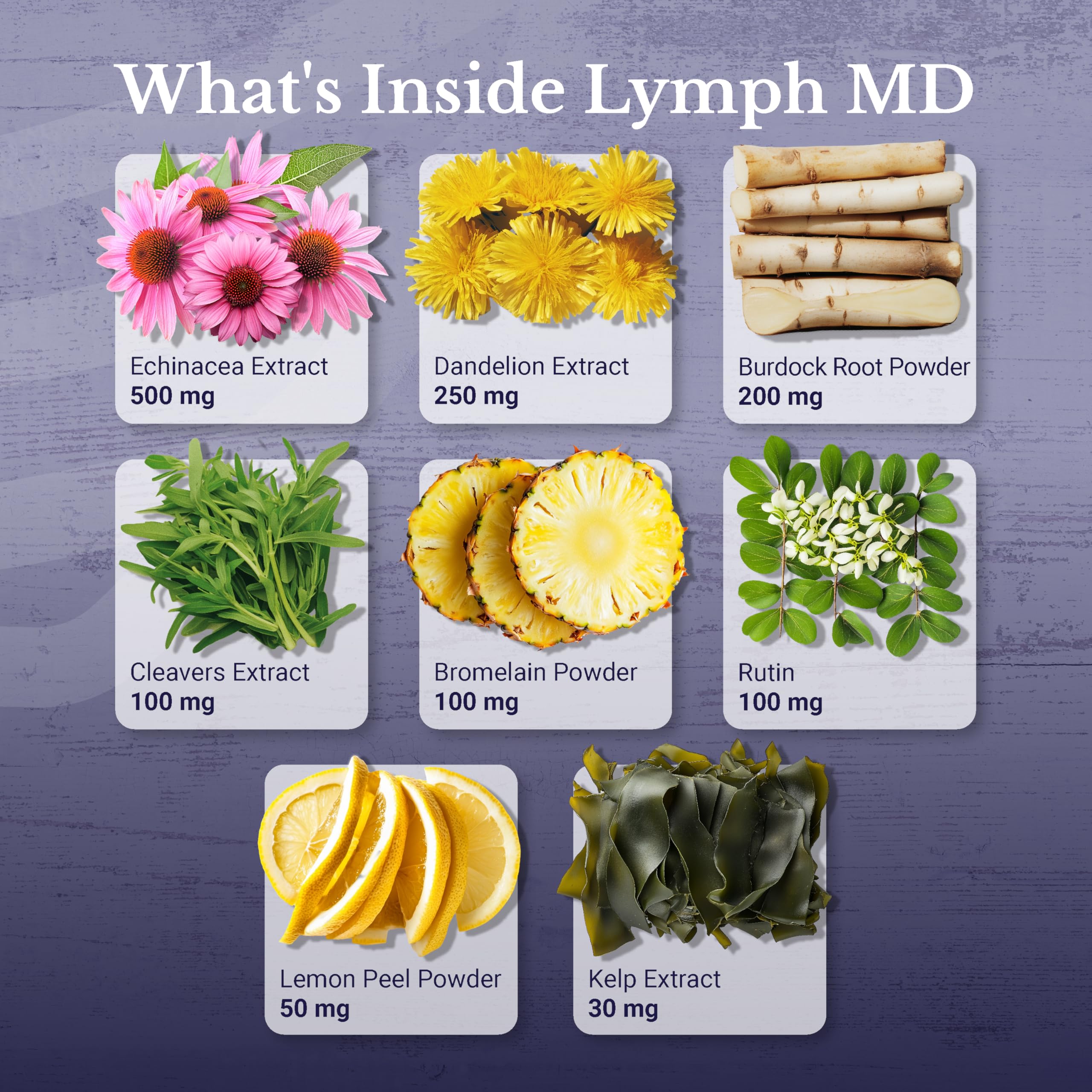NATION HEALTH MD Lymph MD ingredient blend highlights plant-based botanicals for potential lymph support