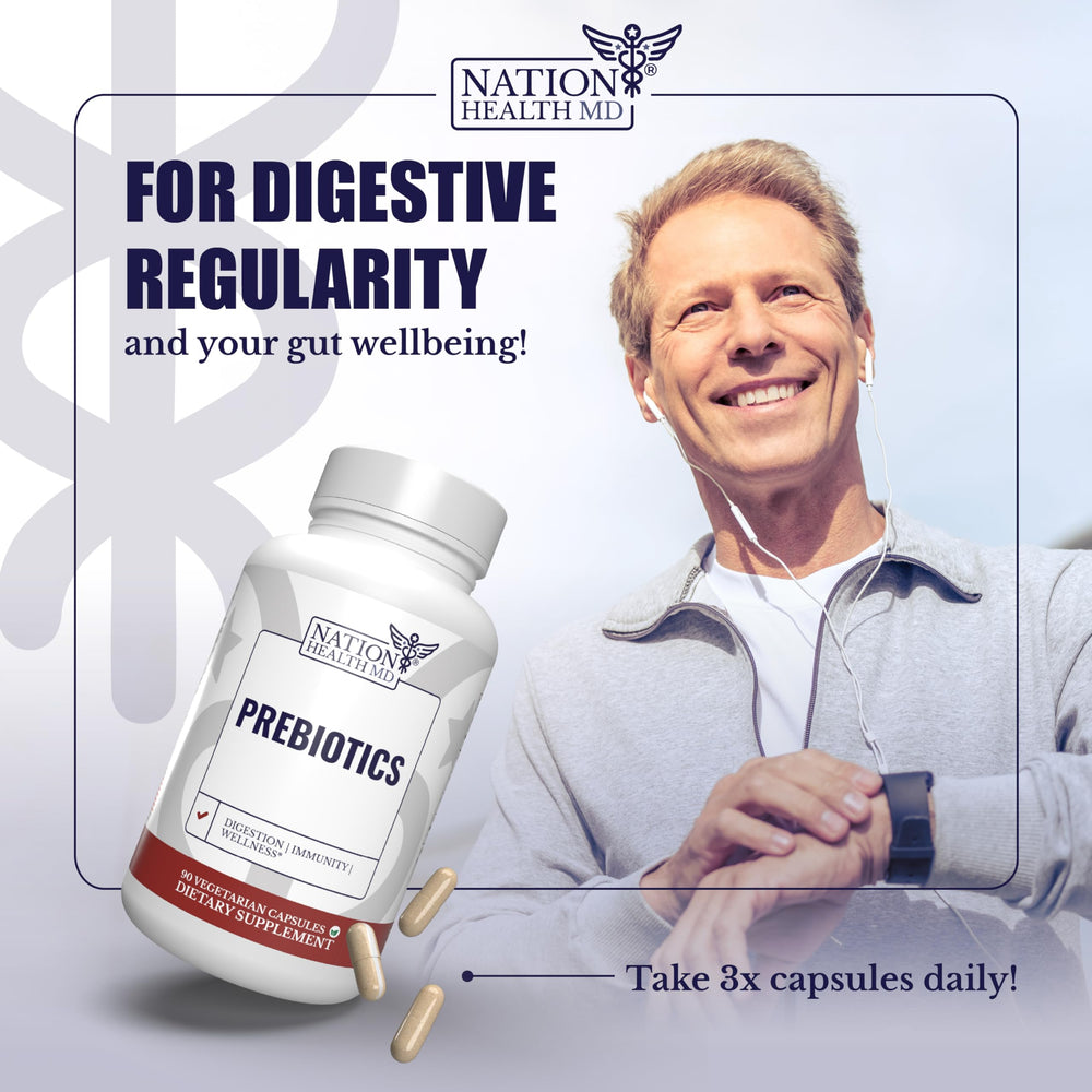 Nation Health MD Prebiotics XOS blend with chicory and Jerusalem artichoke for gut wellness