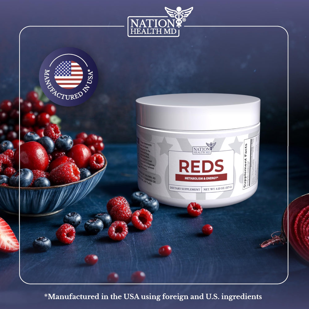 Nation Health MD Reds dispensing scoop, easy measurement for recipes.
