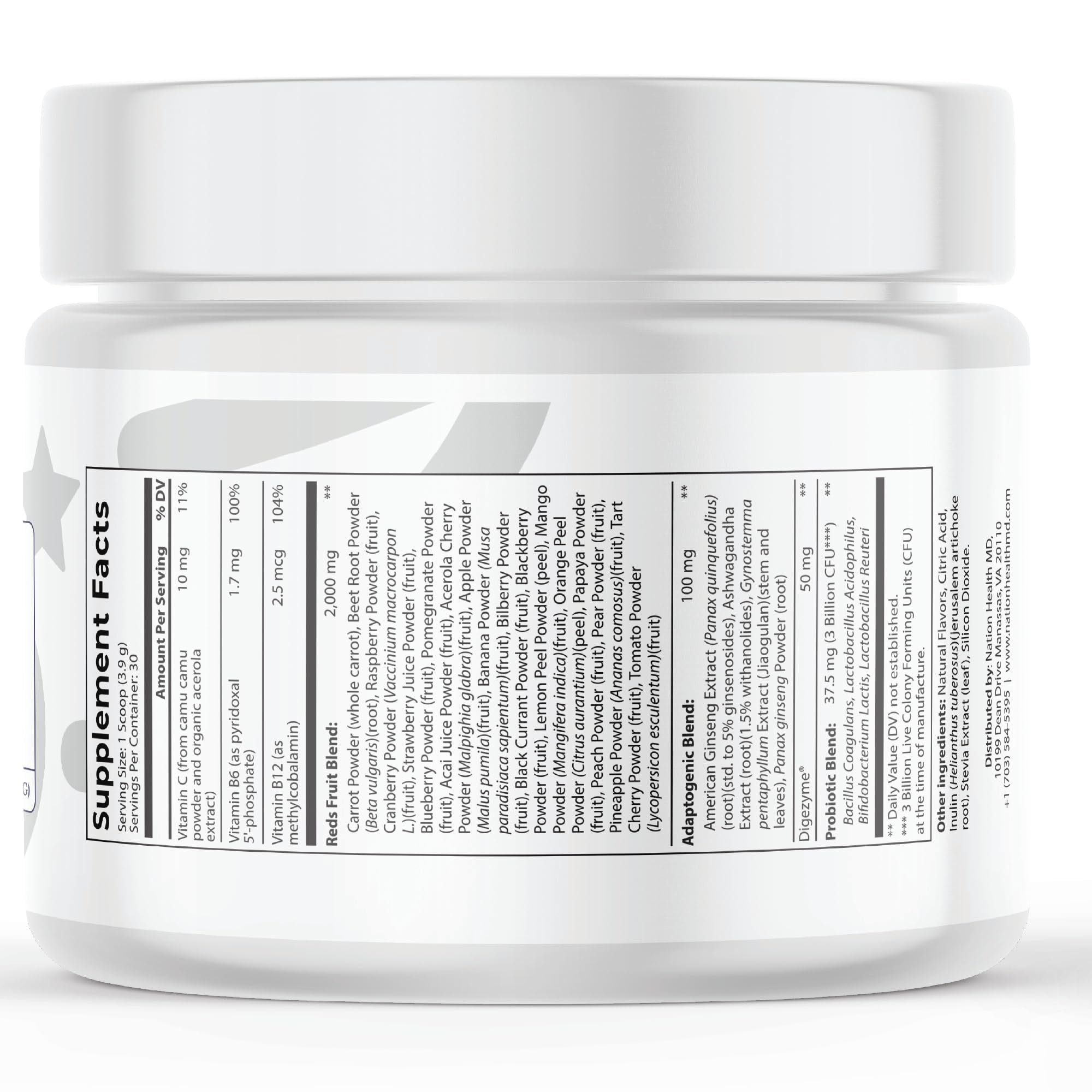 Nation Health MD Reds packaging front highlighting USA-made quality.