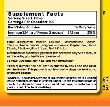 Nature's Blend pack of 2 iron tablets for daily routine