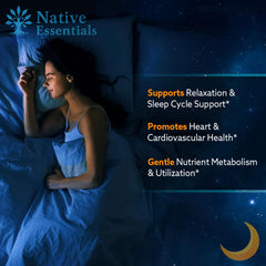 Native Essentials Magnesium Glycinate bottle, label visible: convenient daily dosing.