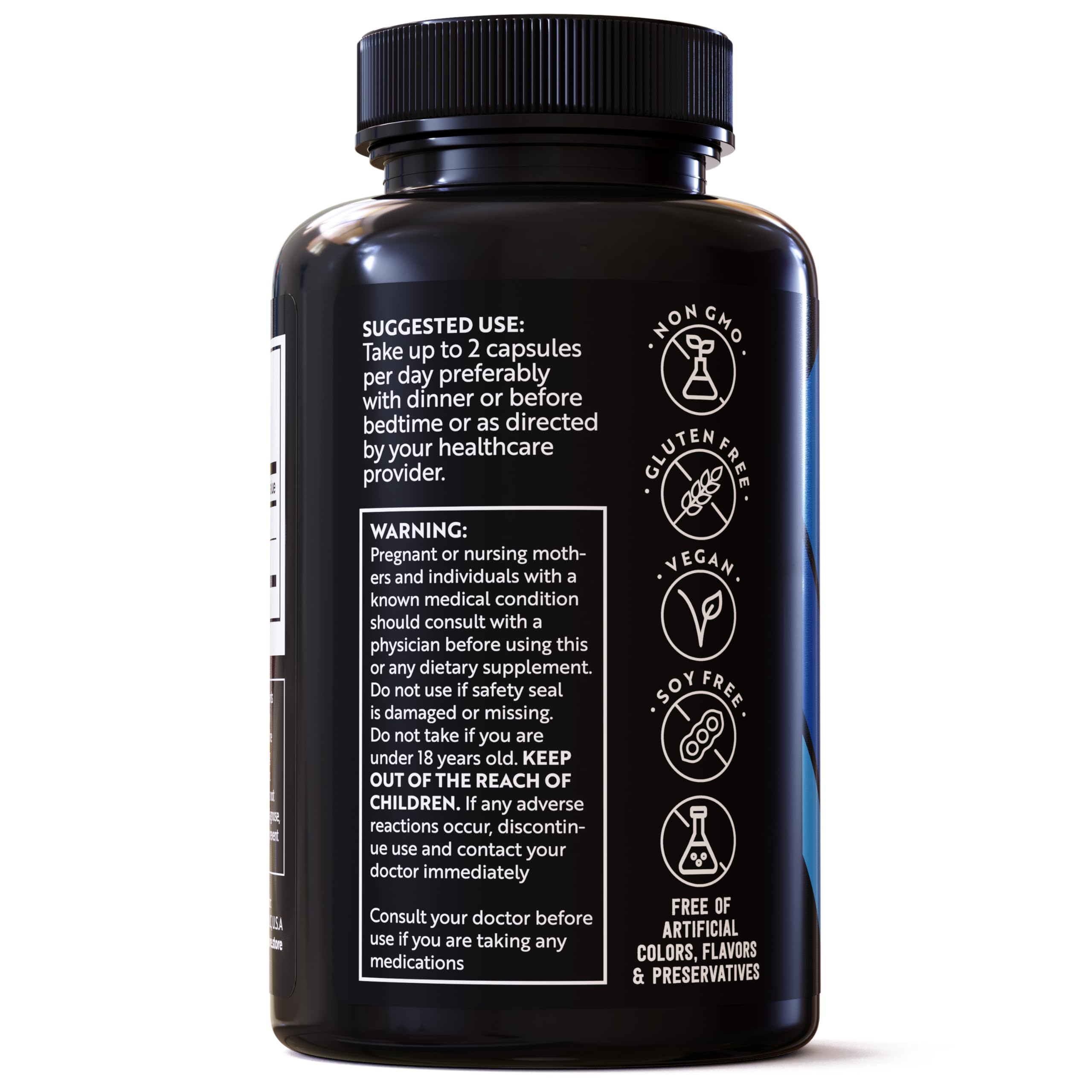 Native Nature bottle on nightstand with dim lighting suggesting bedtime routine