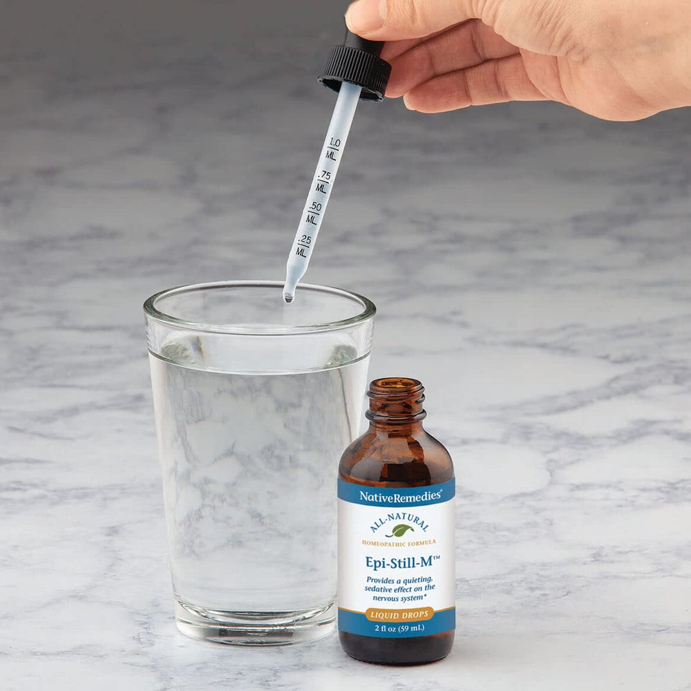 Packaging label of Native Remedies Epi-Still-M emphasizing natural homeopathic formula.