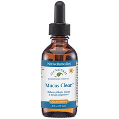 Native Remedies Mucus-Clear tincture dropper bottle ready for easy dosing