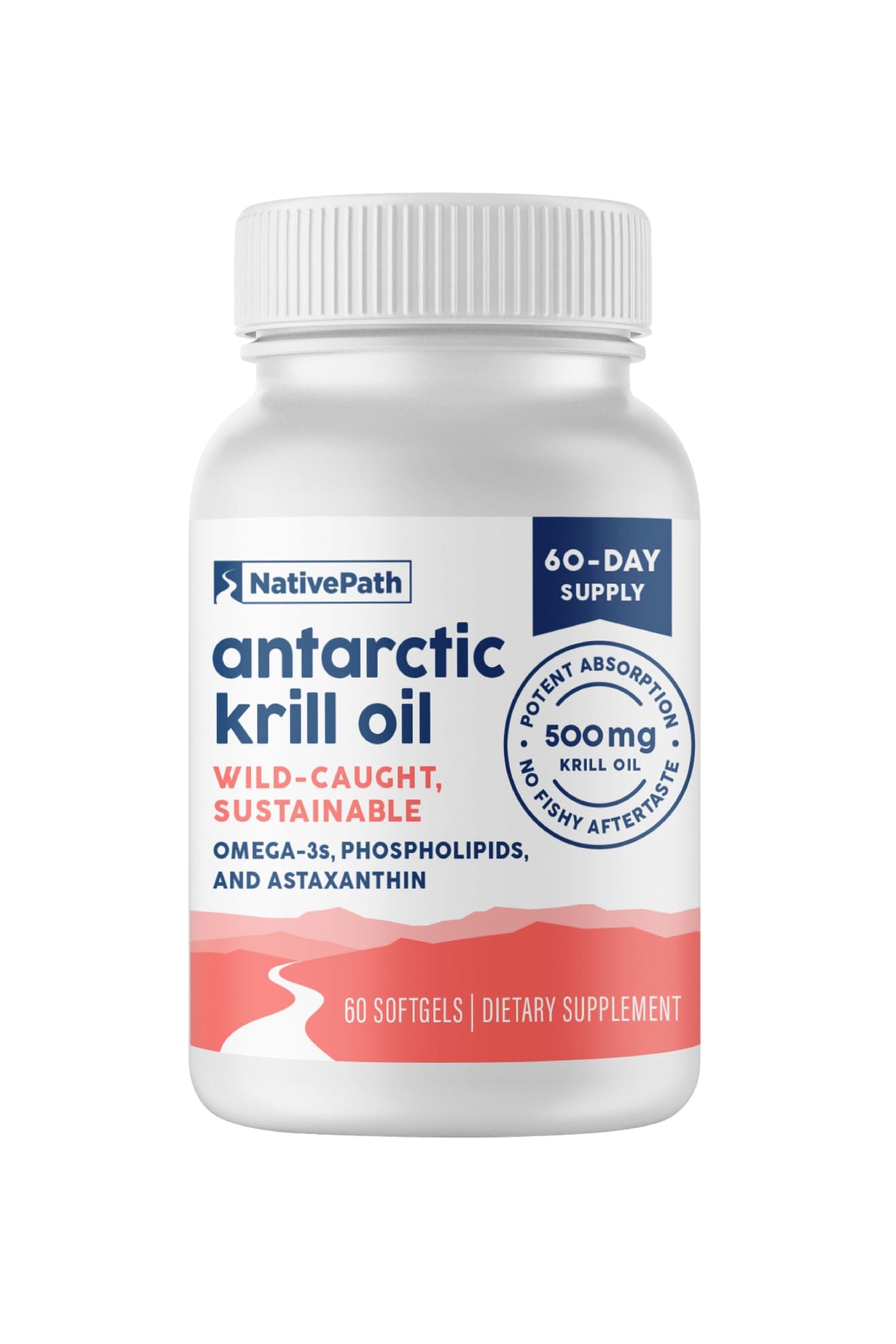 NativePath Antarctic Krill Oil bottle on display for pure omega-3 source