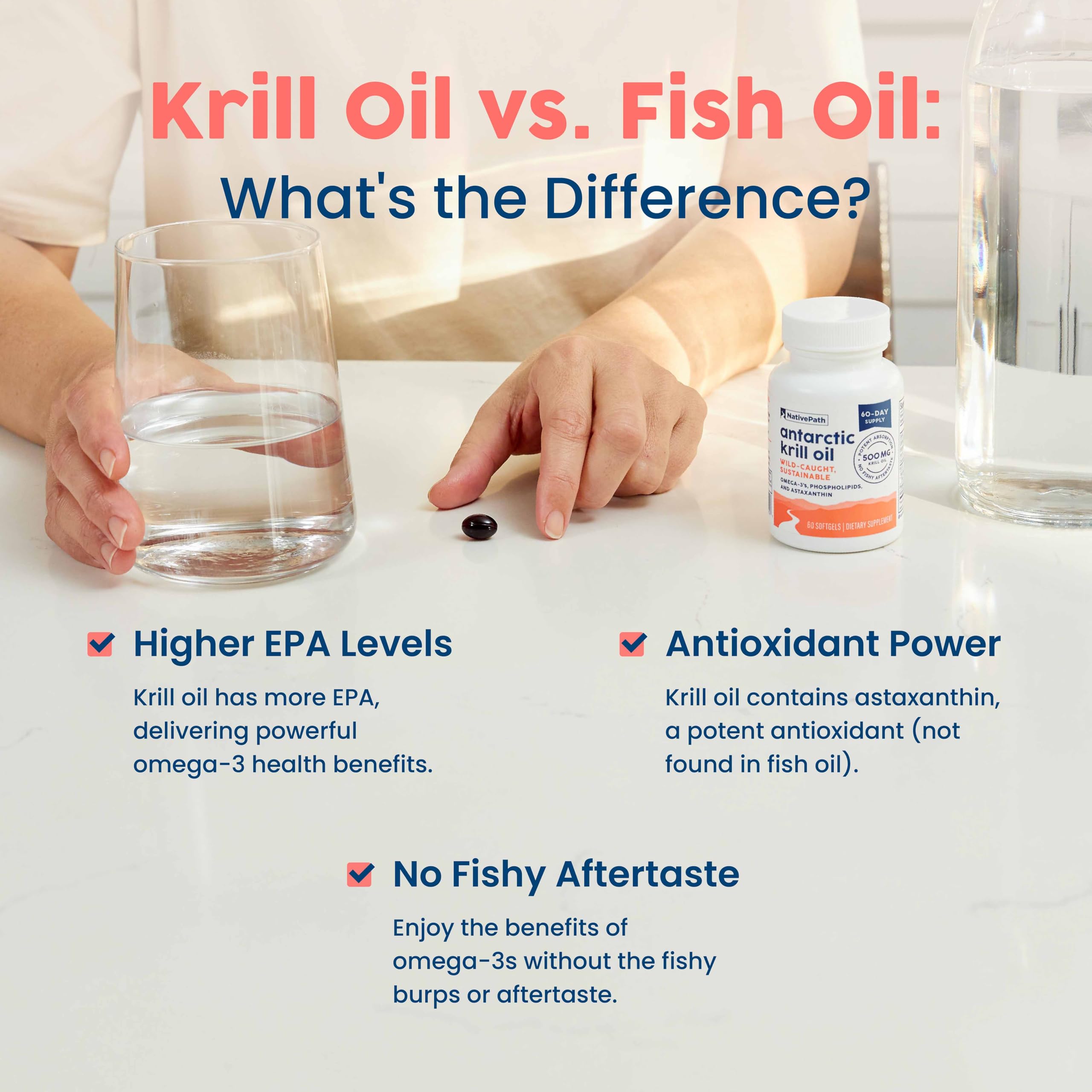 NativePath Antarctic Krill Oil with 200 mcg astaxanthin per serving