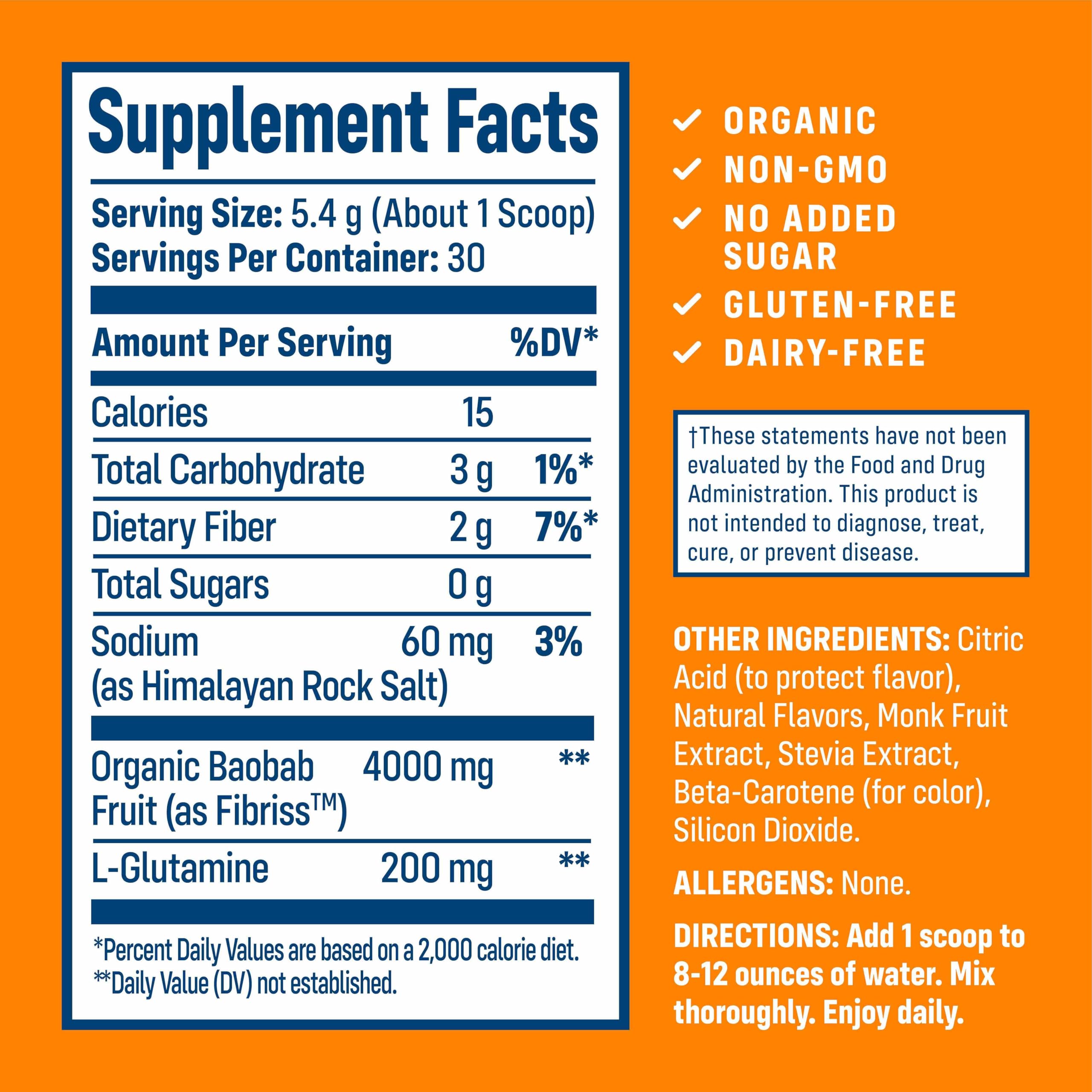 NativePath Baobab Powder scoop—easy measurement for daily fiber intake.