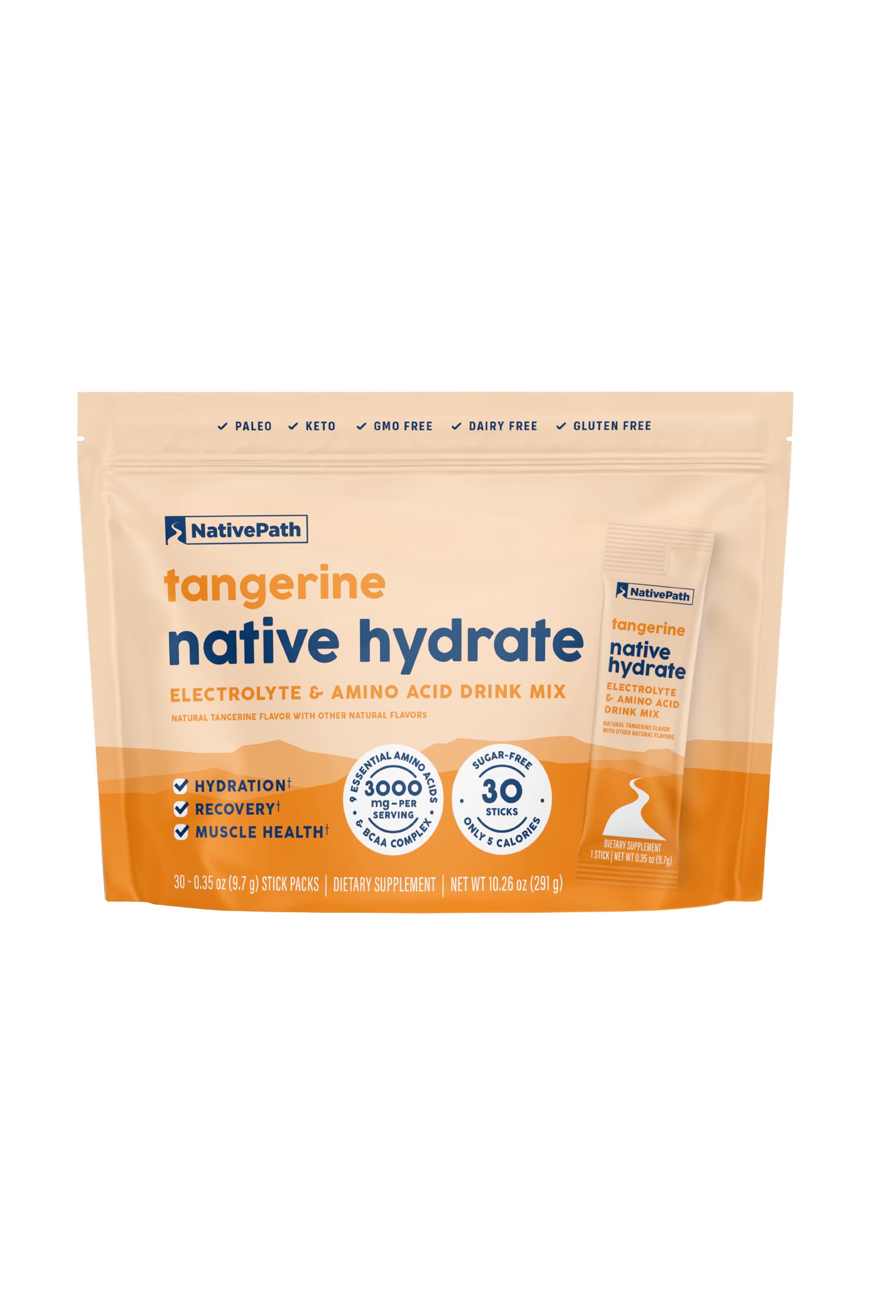 NativePath Hydrate stick packs in a box for convenient, on-the-go hydration.