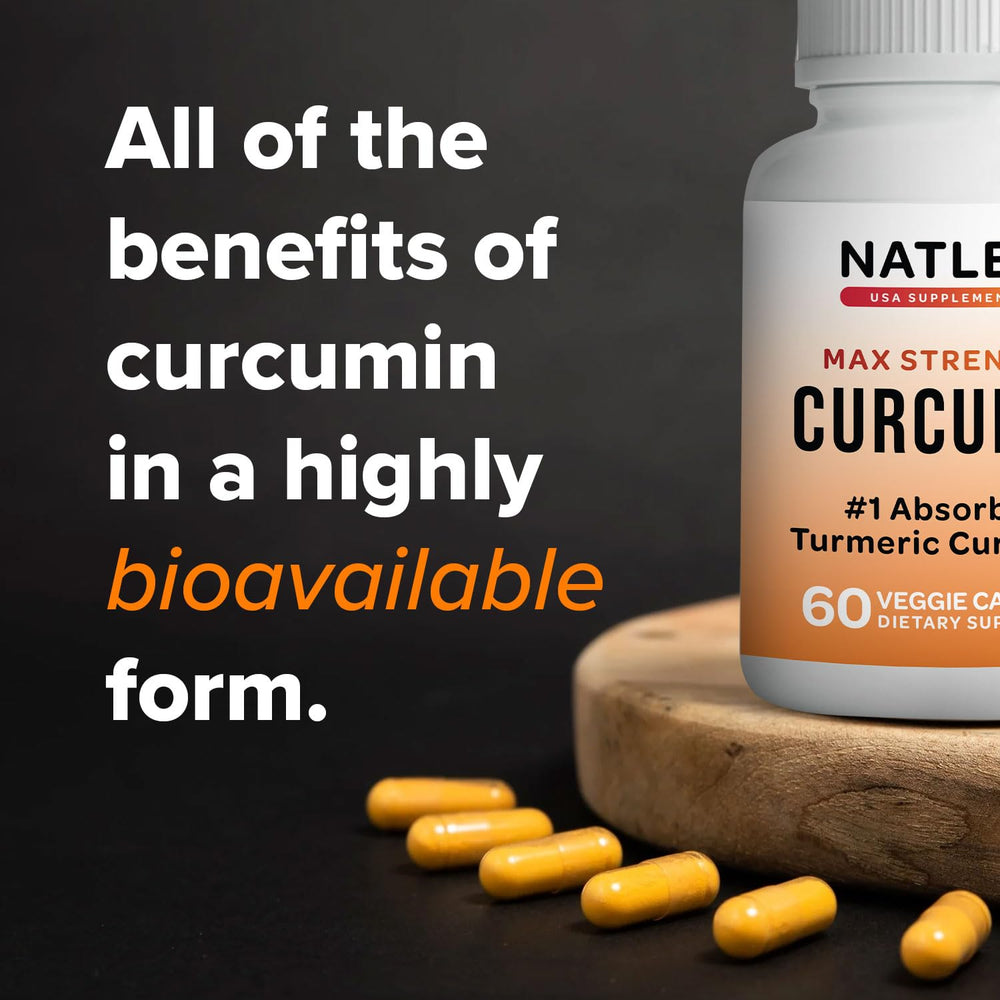 Natleo Theracurmin turmeric capsule label detail showing ingredients and purity
