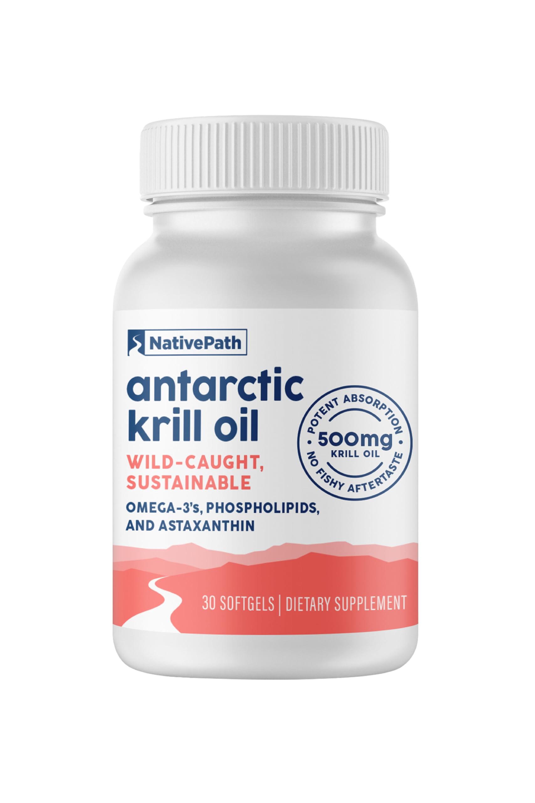NativePath krill oil softgel close-up highlighting smooth texture for easy daily use.