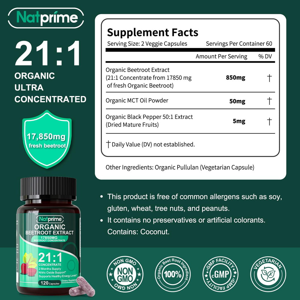 Natprime Beet Root Capsules lifestyle shot featuring daily wellness routine.