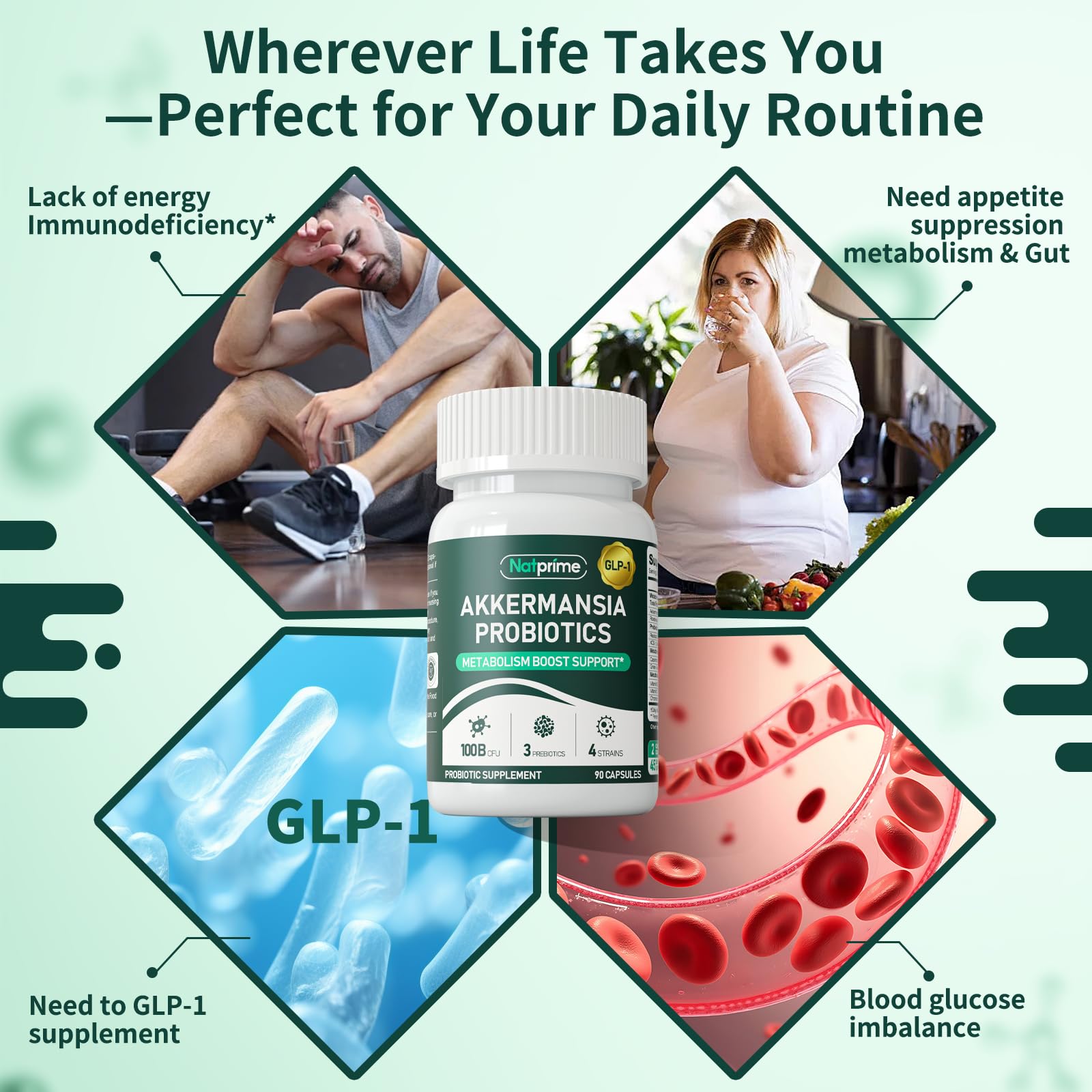 Natprime green tea extract EGCG supports energy and gut synergy.