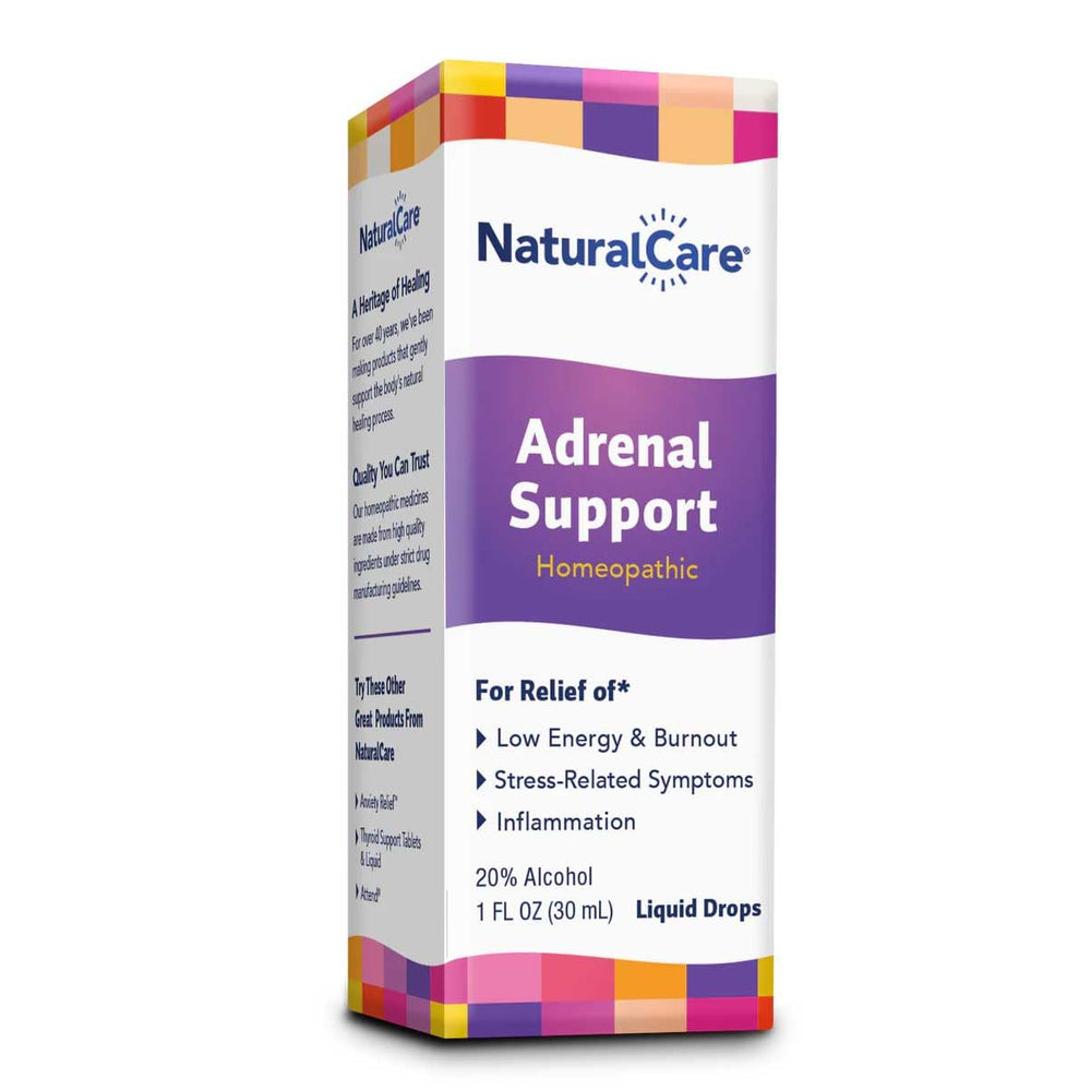 Natra-Bio NaturalCare Adrenal Support bottle for daily wellness.