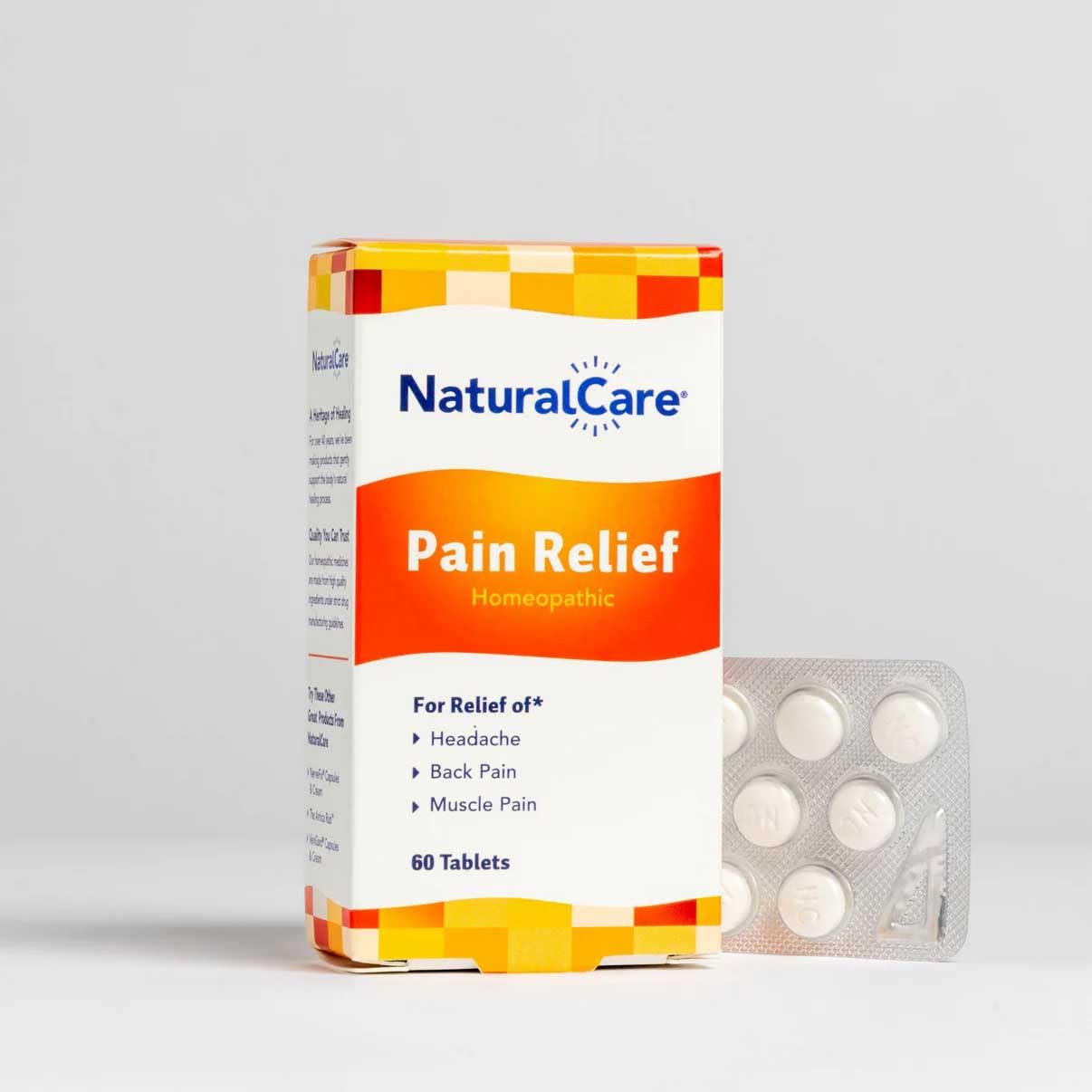 Natra-Bio NaturalCare packaging highlighting natural ingredients for gentle relief.