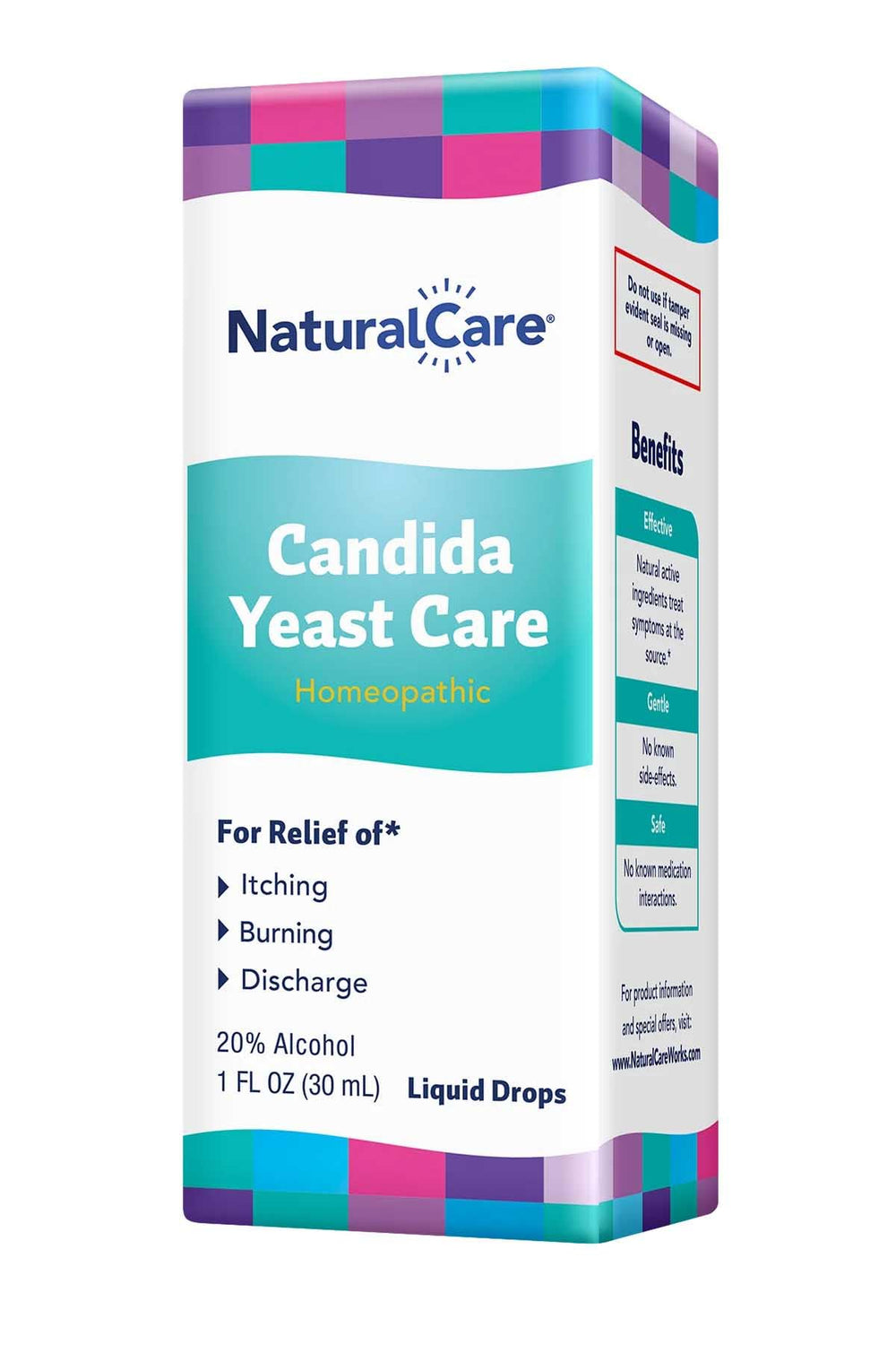 Natra-Bio NaturalCare Candida Yeast Care bottle with dropper for simple at-home dosing.
