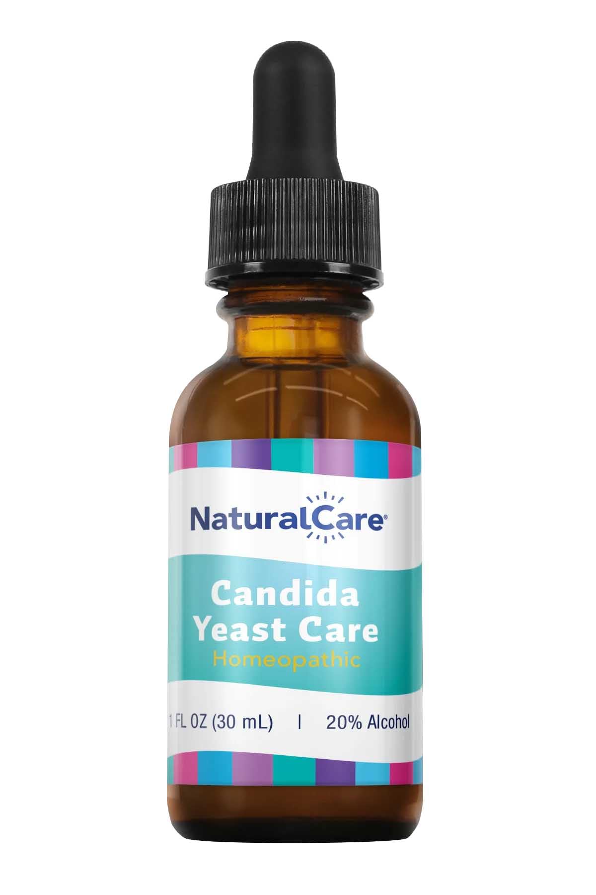 Natra-Bio NaturalCare Candida Yeast Care drops for precise, discreet use.