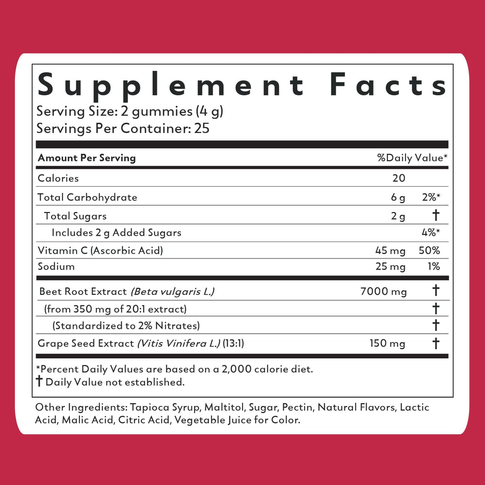 Natrava BEETS+ Gummies vegan gluten-free badge enhances accessibility.