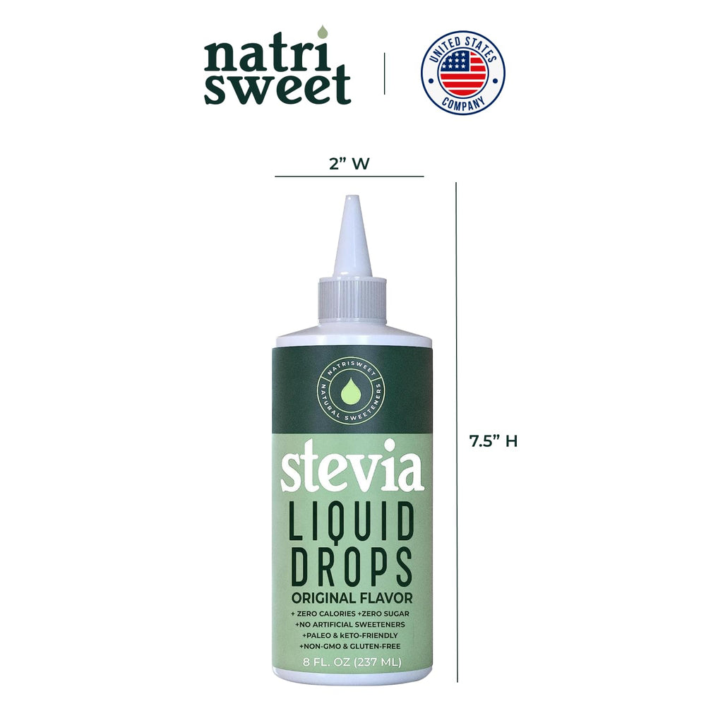 Natrisweet Stevia Drops in tea for calorie-free flavor enhancement.
