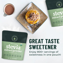 NatriSweet Stevia Powder packaging demonstrates bulk 4 oz bag for everyday use.