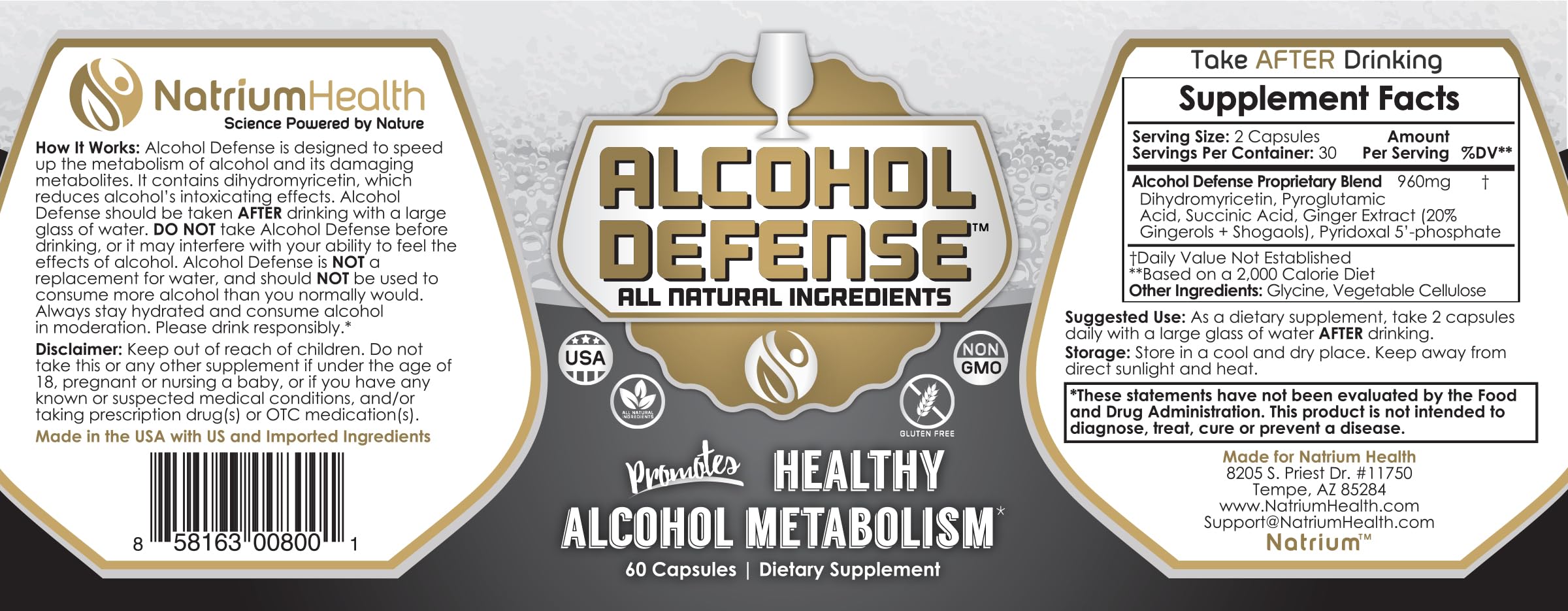 Bottle label highlights pyridoxal 5’-phosphate and key ingredients.