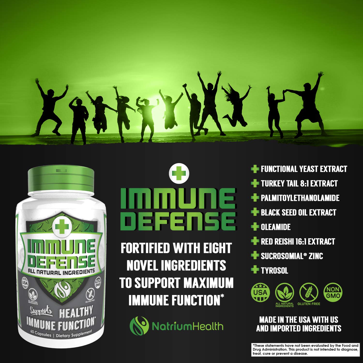 Natrium Health Immune Defense dose scoop with capsules for convenient use