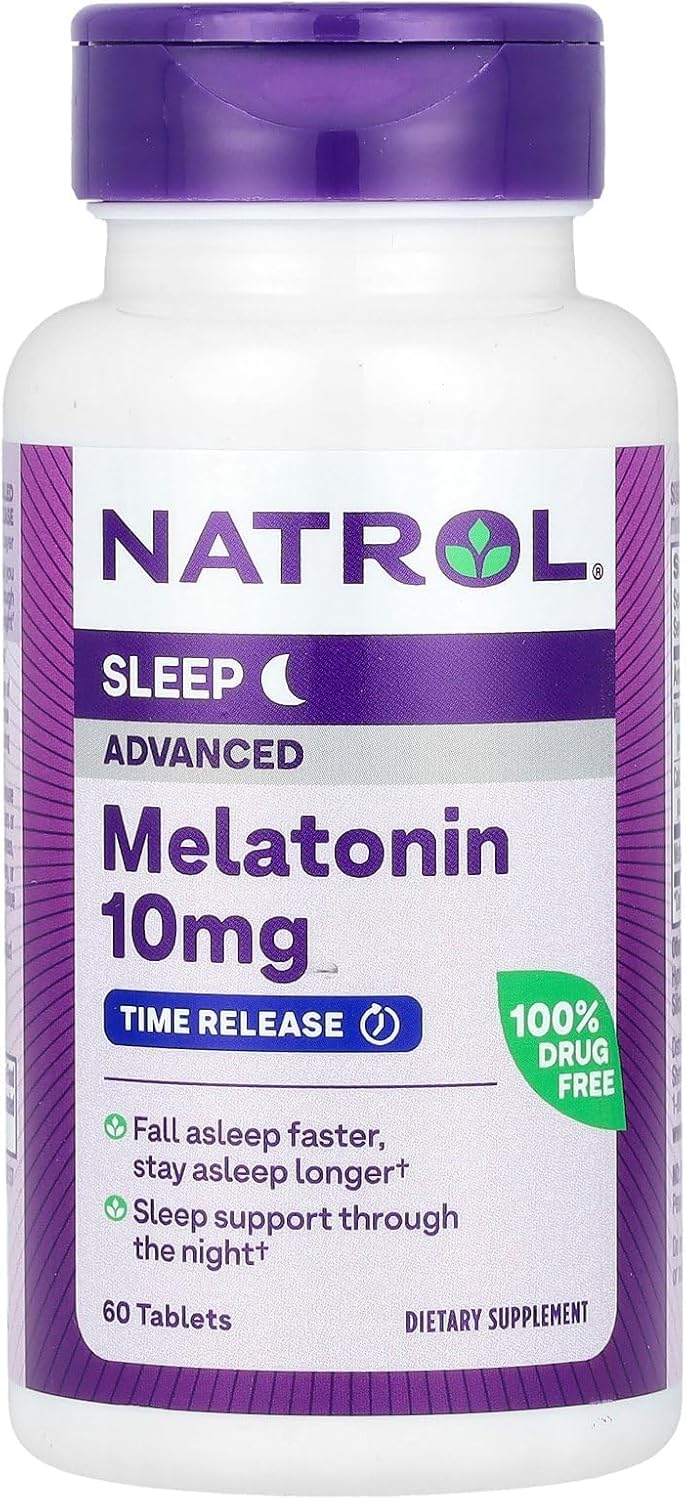 Three-pack Natrol advanced sleep melatonin bottles ready for nightly use